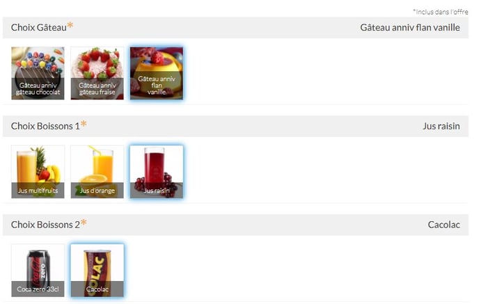 commande inclus